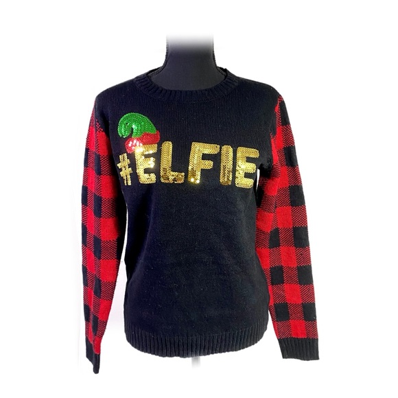 ELFIE Christmas Holiday Ugly Sweater Size Small - Picture 1 of 6